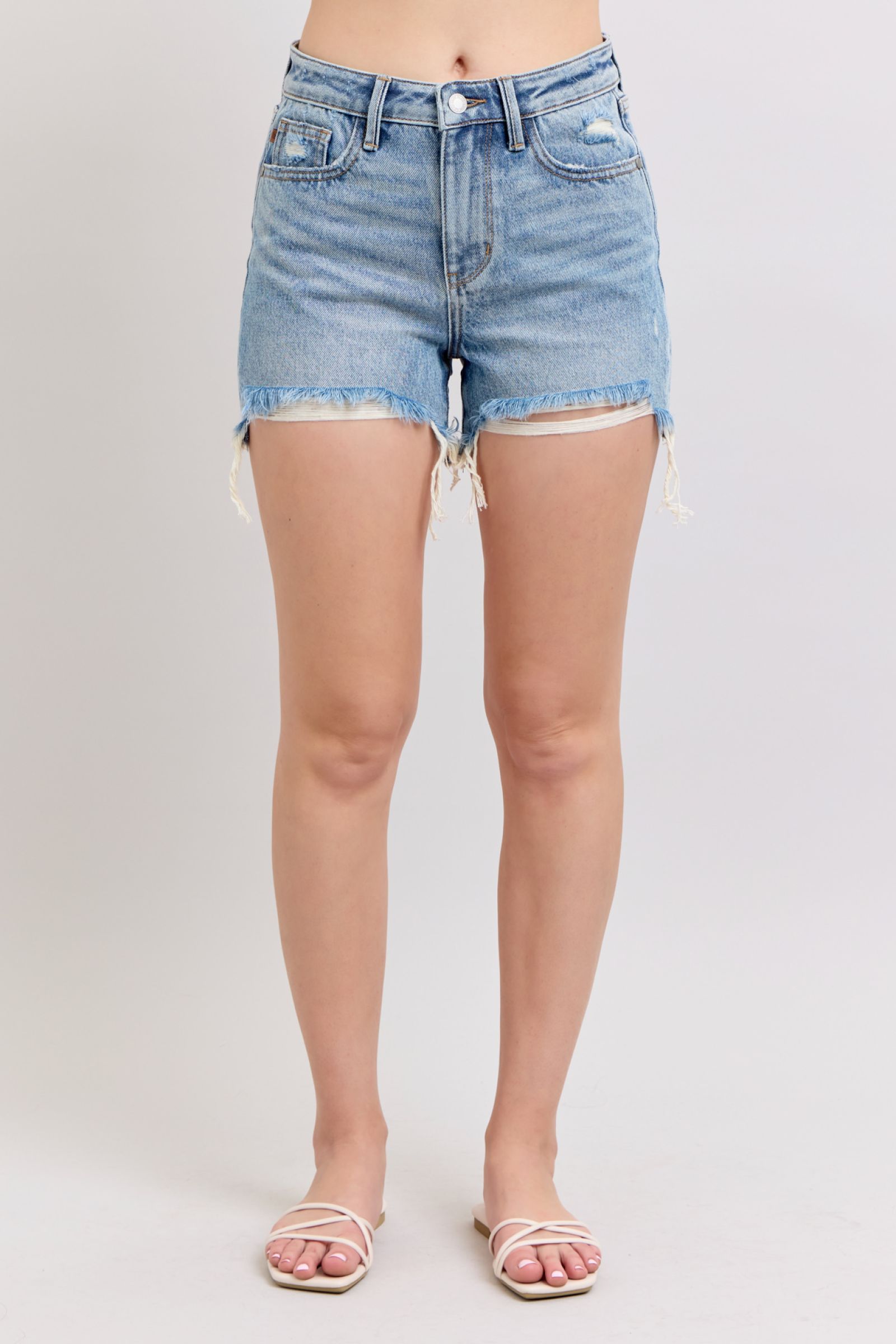 Judy Blue High Waist Rigid Magic Destroy Cut Off Shorts