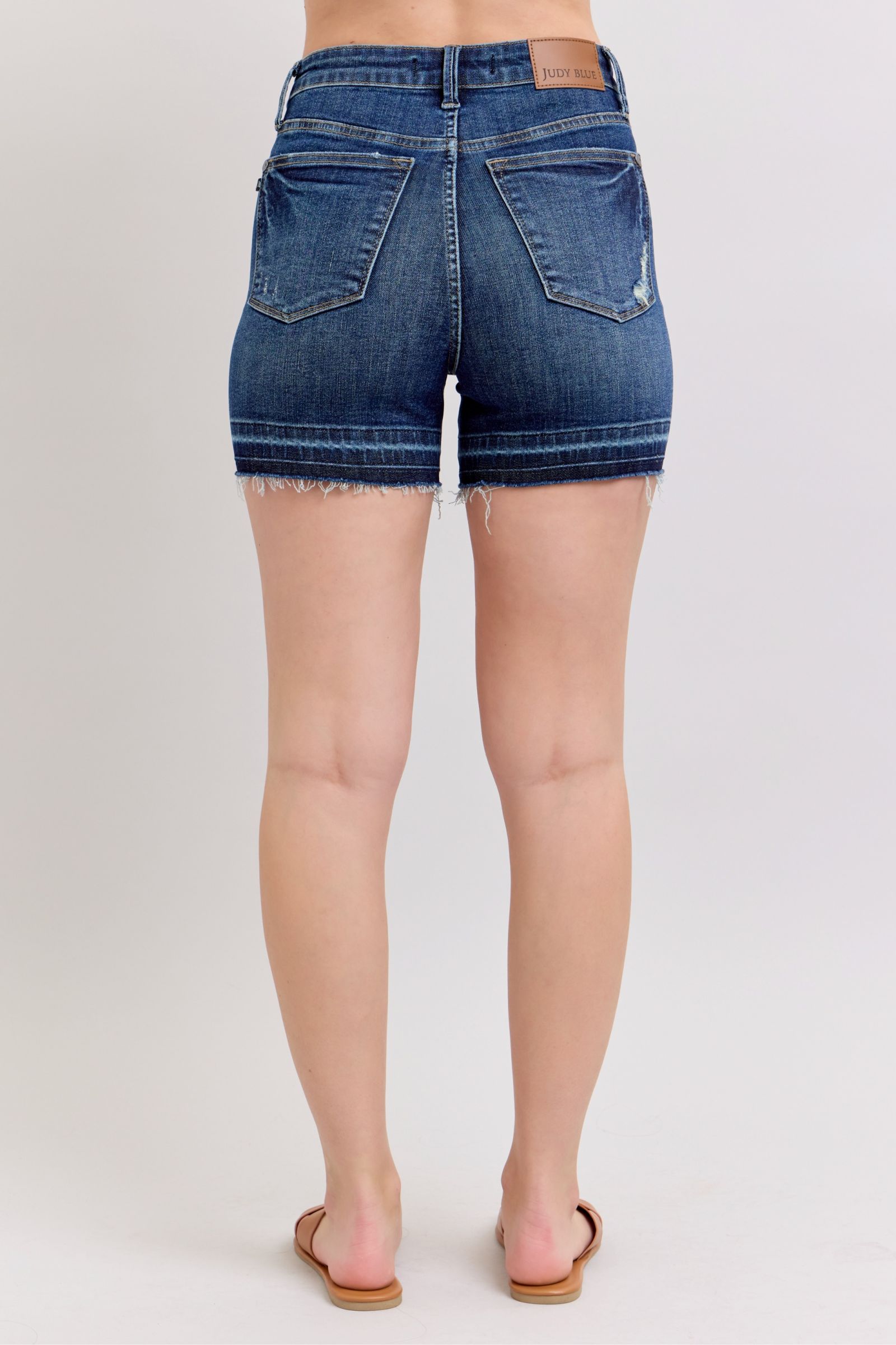 Judy Blue High Waist Tummy Control Destroy Release Hem Shorts