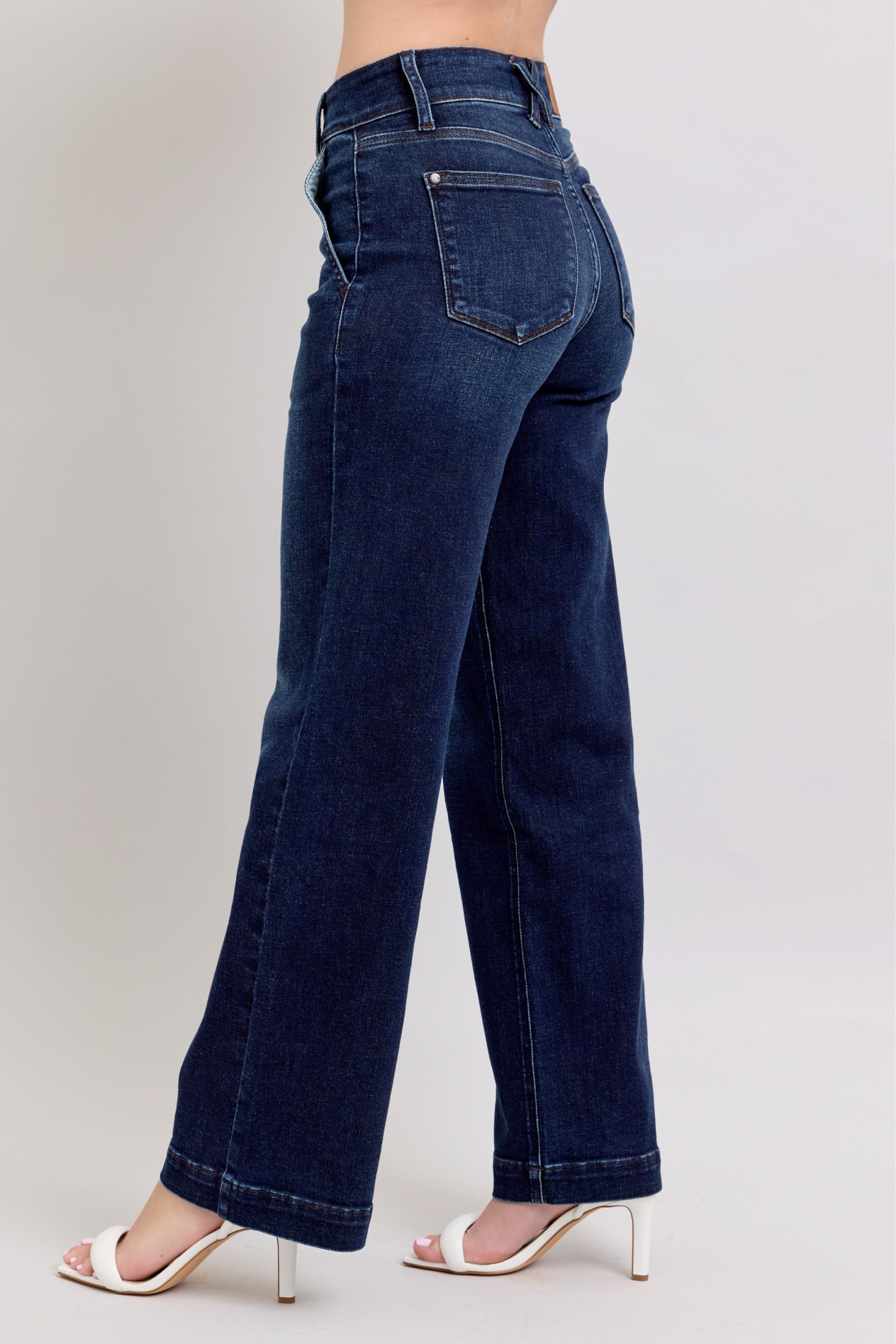 Judy Blue High Rise Wide-Leg Jean Dark Wash, Inseam 32"